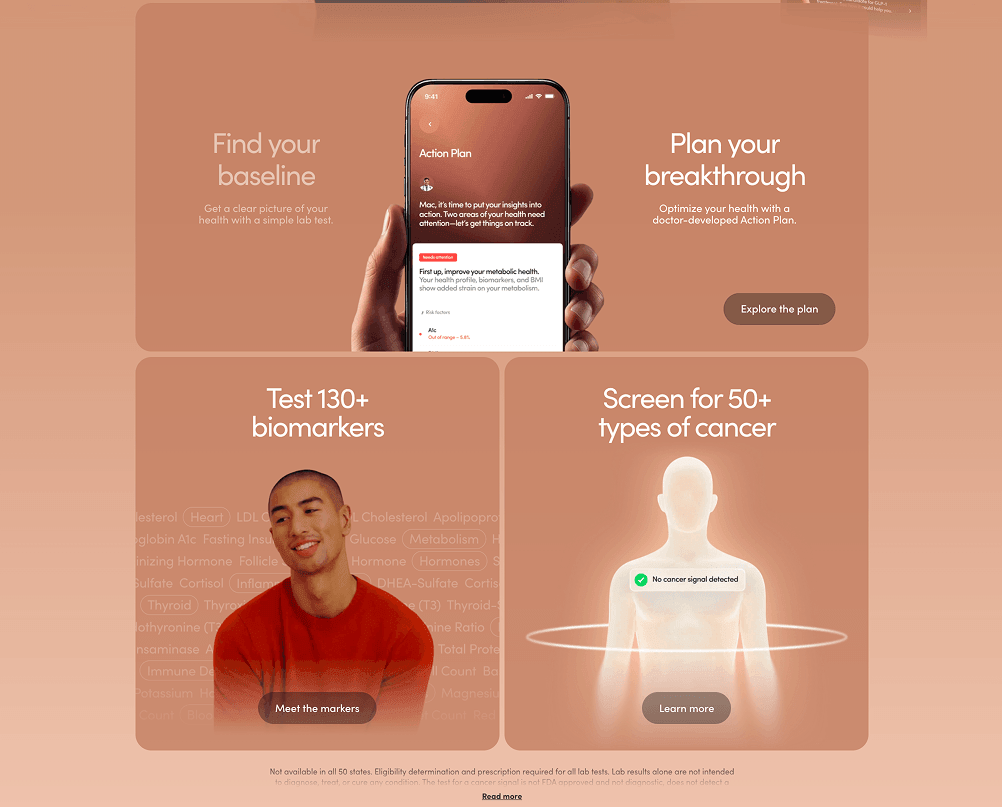 hims.com — Labs section.
