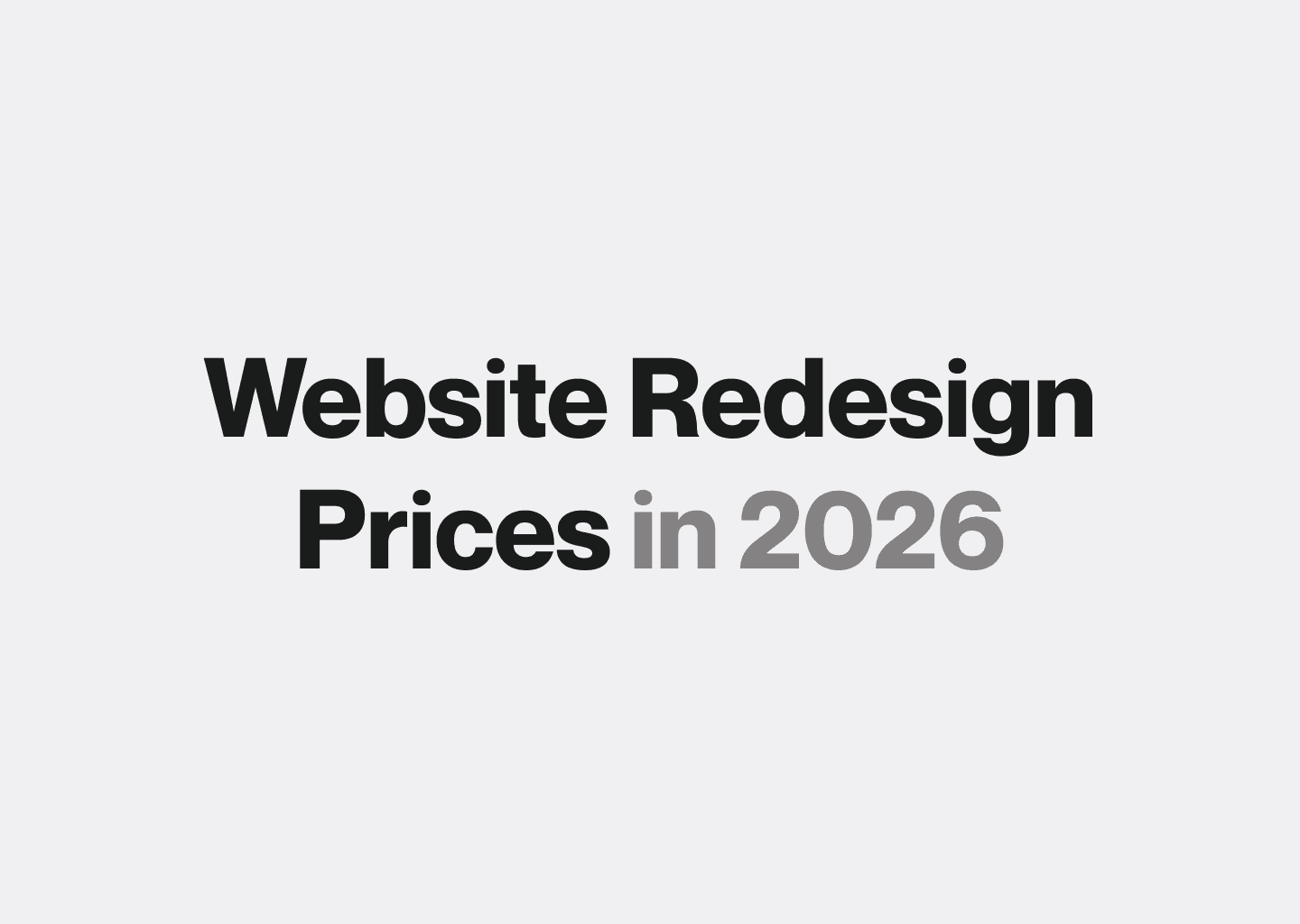 Website Redesign Prices in 2026: What Agencies Charge Now