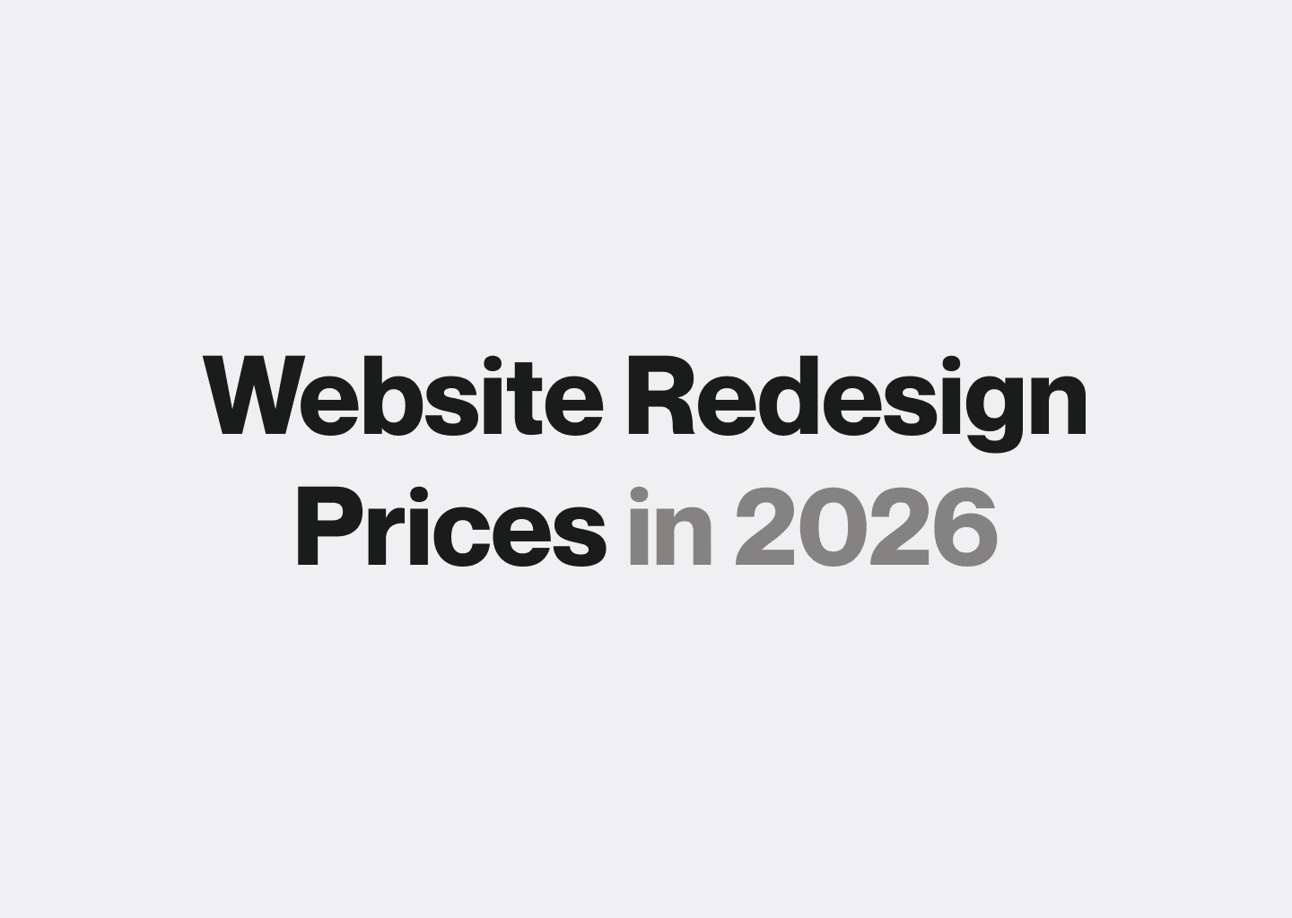 Website Redesign Prices in 2026: What Agencies Charge Now
