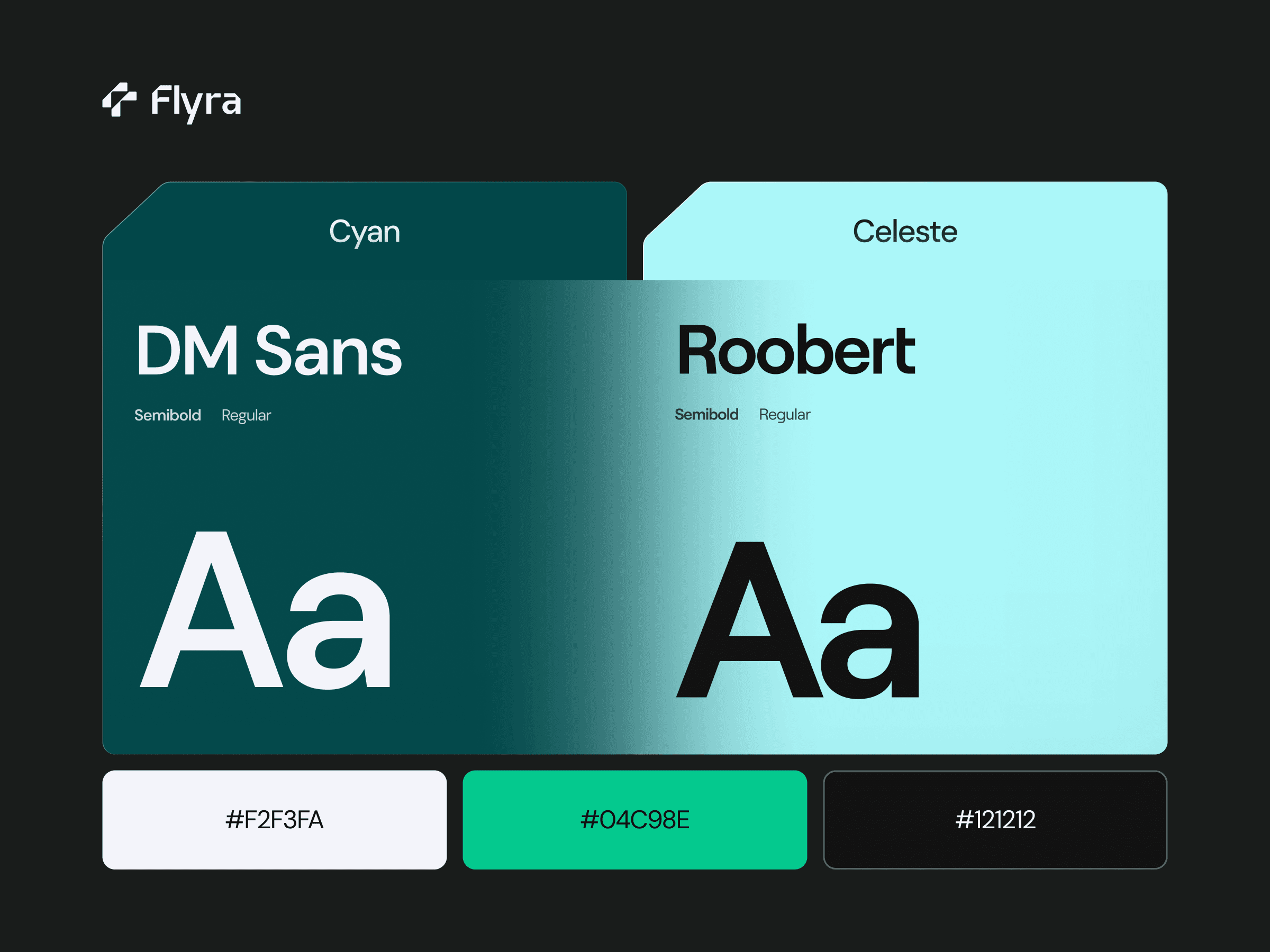 Flyra fonts and colors