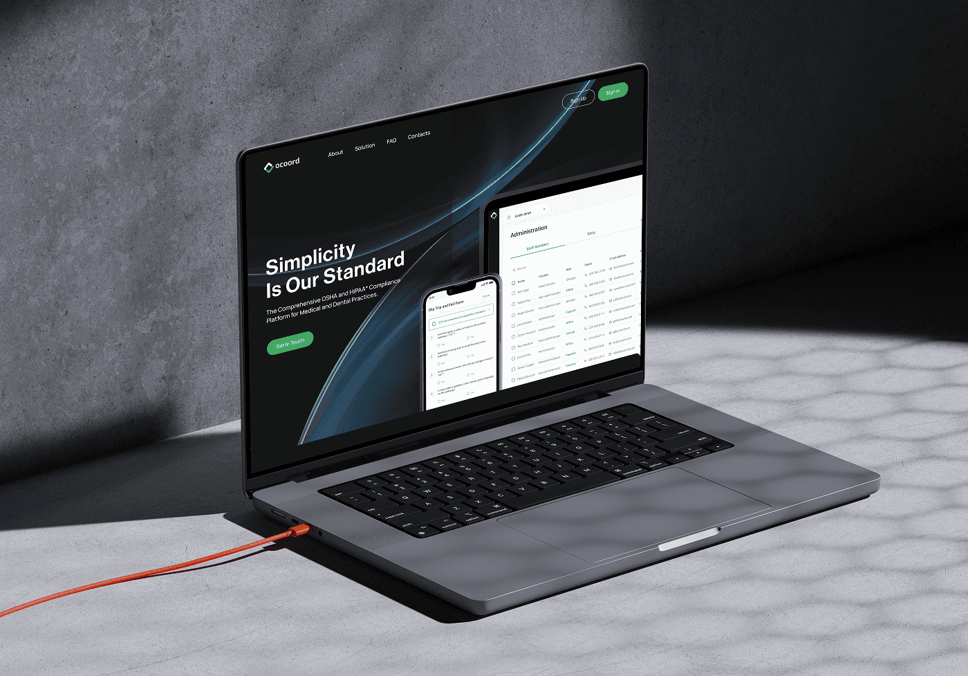 Healthcare compliance SaaS and website for Ocoord: $500K raised, site conversion up 192%.