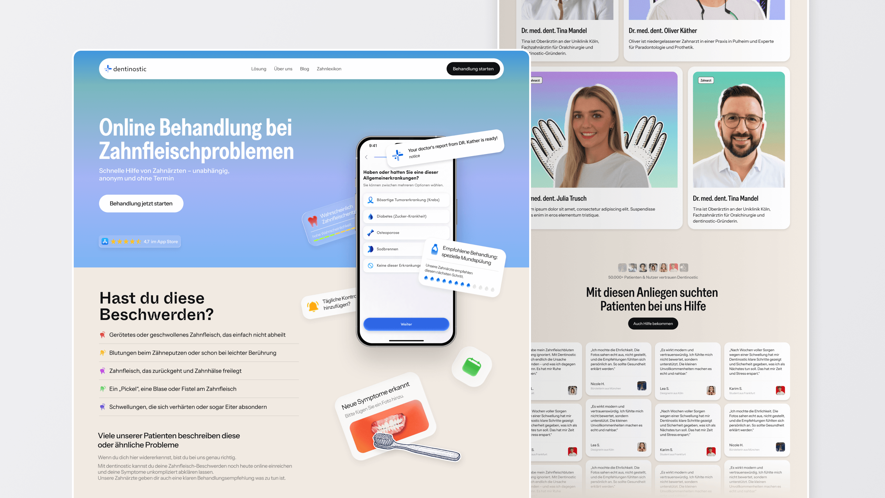 Healthtech startup brand, mobile app and website