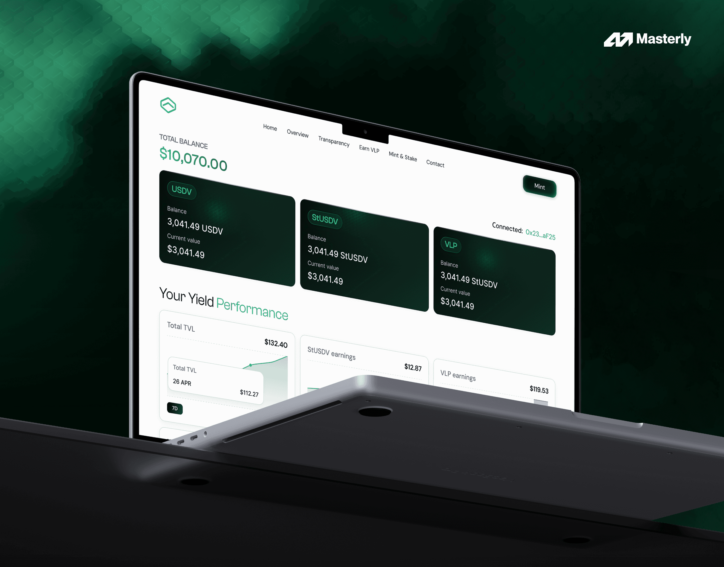 USDV — DeFi Dual-Token Yield Platform UX/UI Design