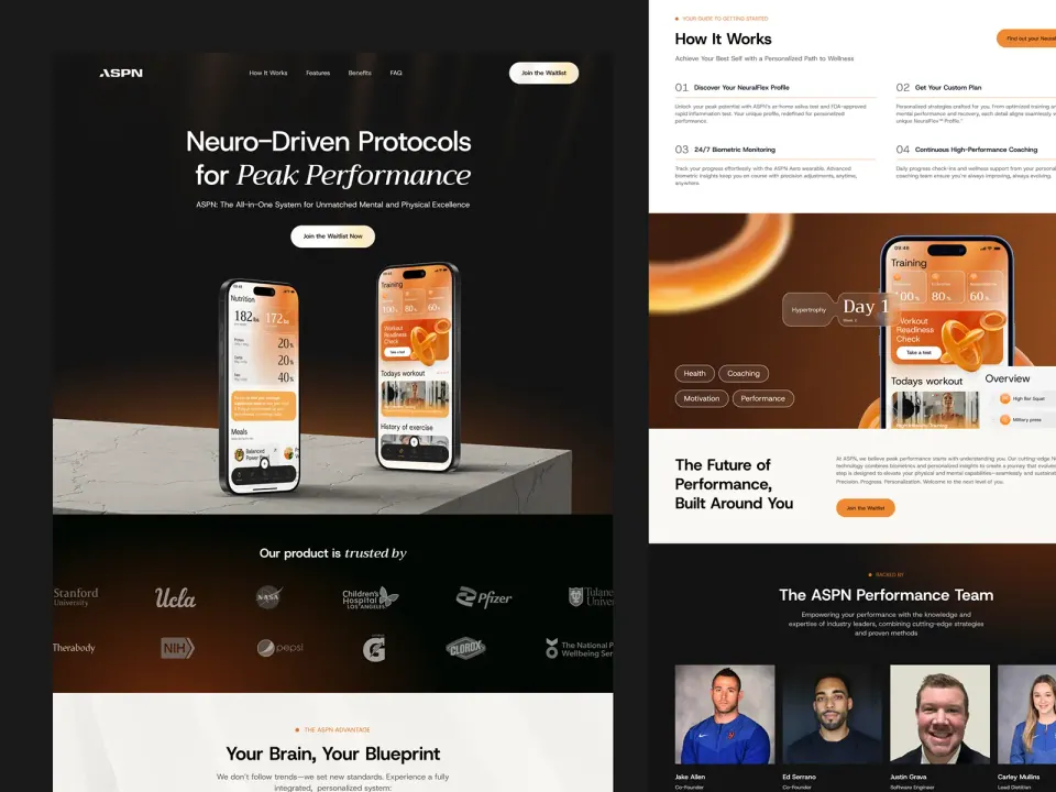 ASPN Labs long-form page — neuro-driven protocols and team section