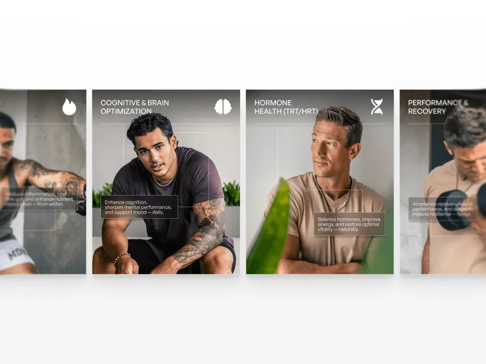 ASPN Labs brand photography — cognitive, hormone and recovery pillars