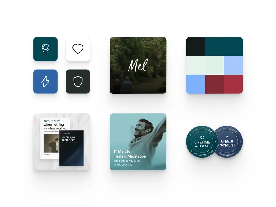 Makepeace Method icon set, colour palette and programme imagery