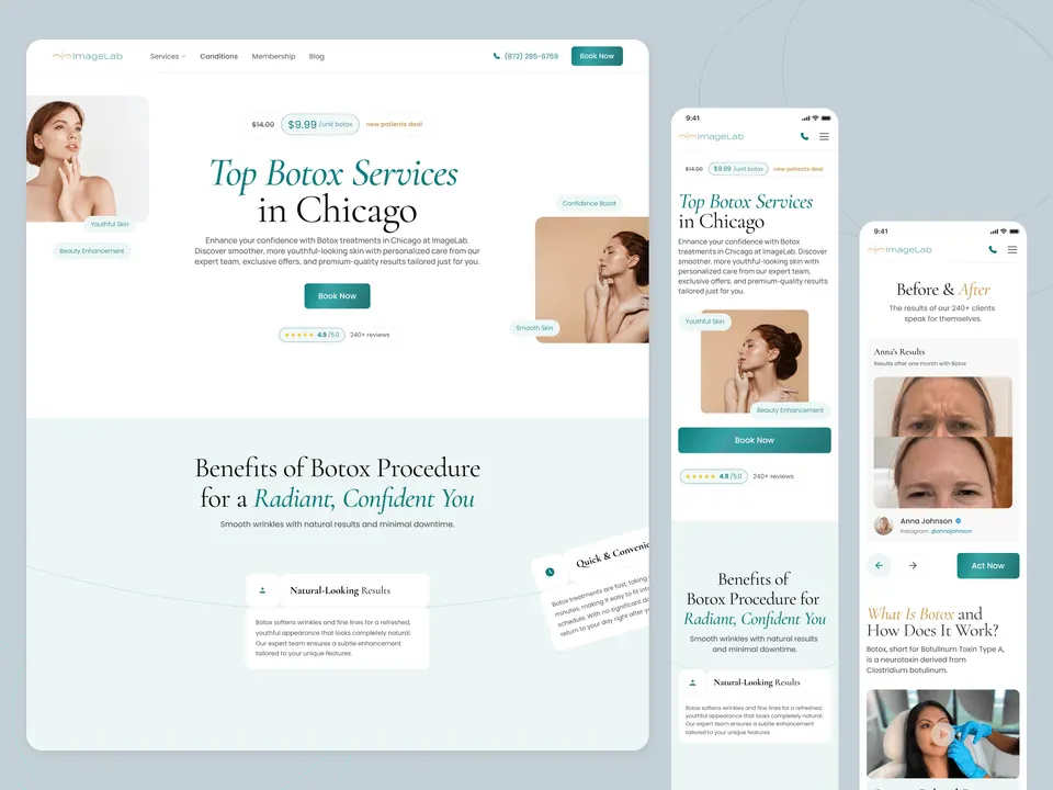 ImageLab Med Spa pages — Botox service landing pages for Chicago