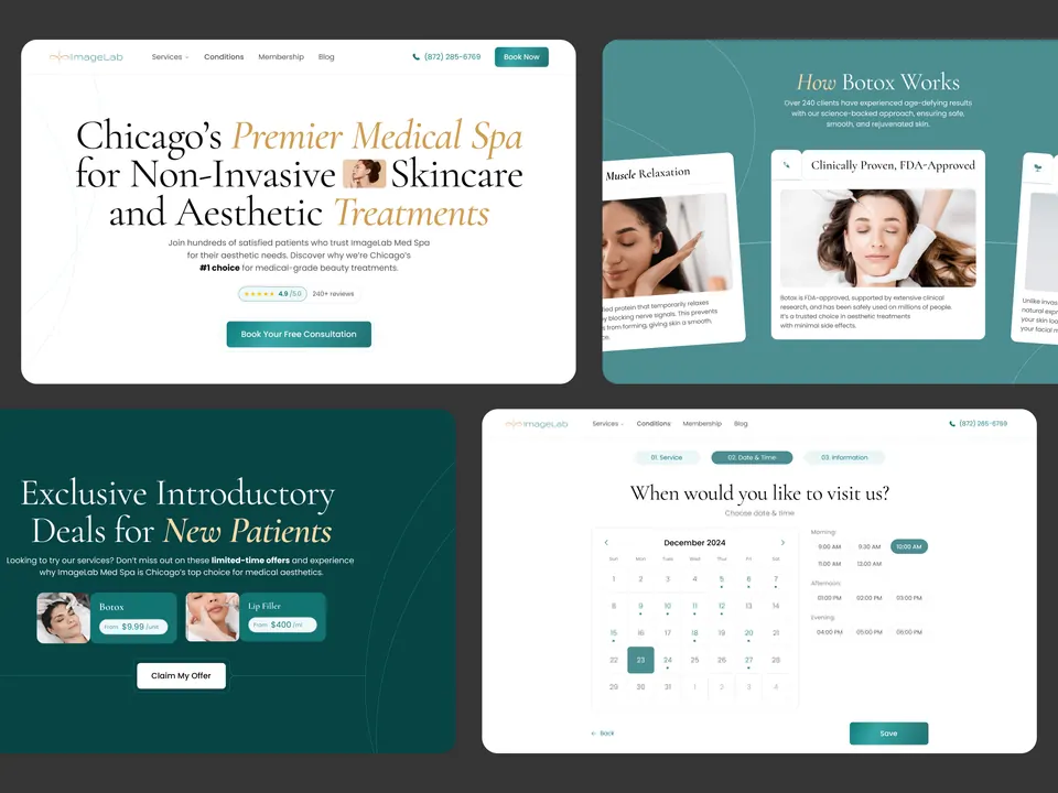 ImageLab Med Spa — Chicago medical spa landing page and booking calendar