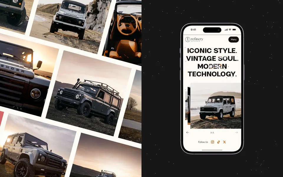 Refinery photography grid and mobile campaign page