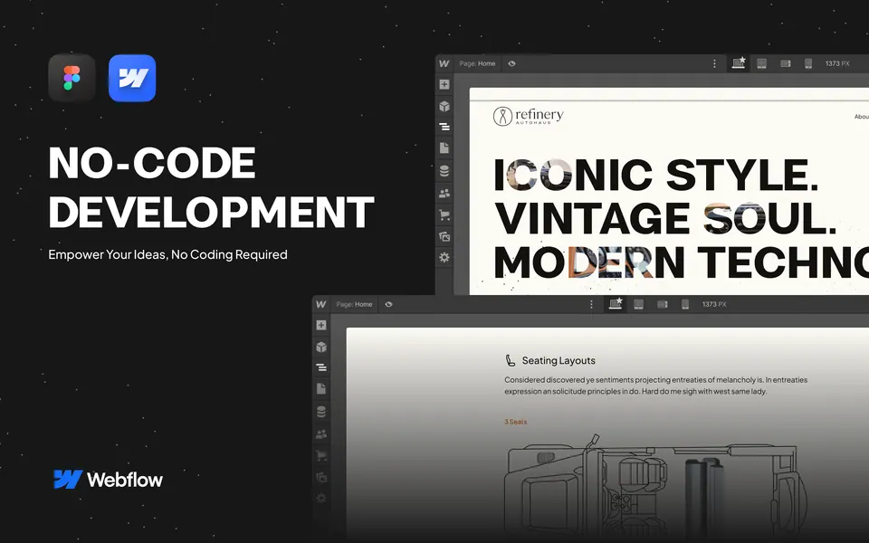 Refinery site built in Webflow — no-code development of the brand campaign